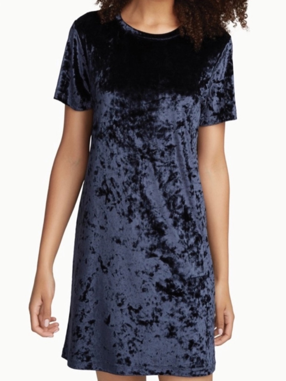 TWIK crushed blue velvet dress | Medium